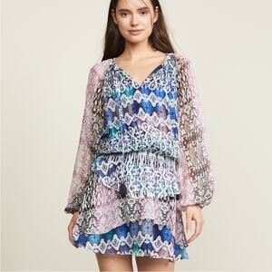 Ramy Brook Kayden Ruffle Midi Dress Size Medium